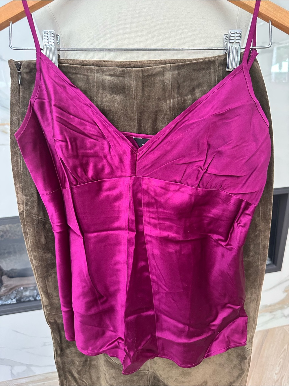 Moda International Silk Magenta Camisole Tank Top
